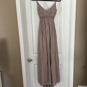 Taupe Maxi Open Back Dress
